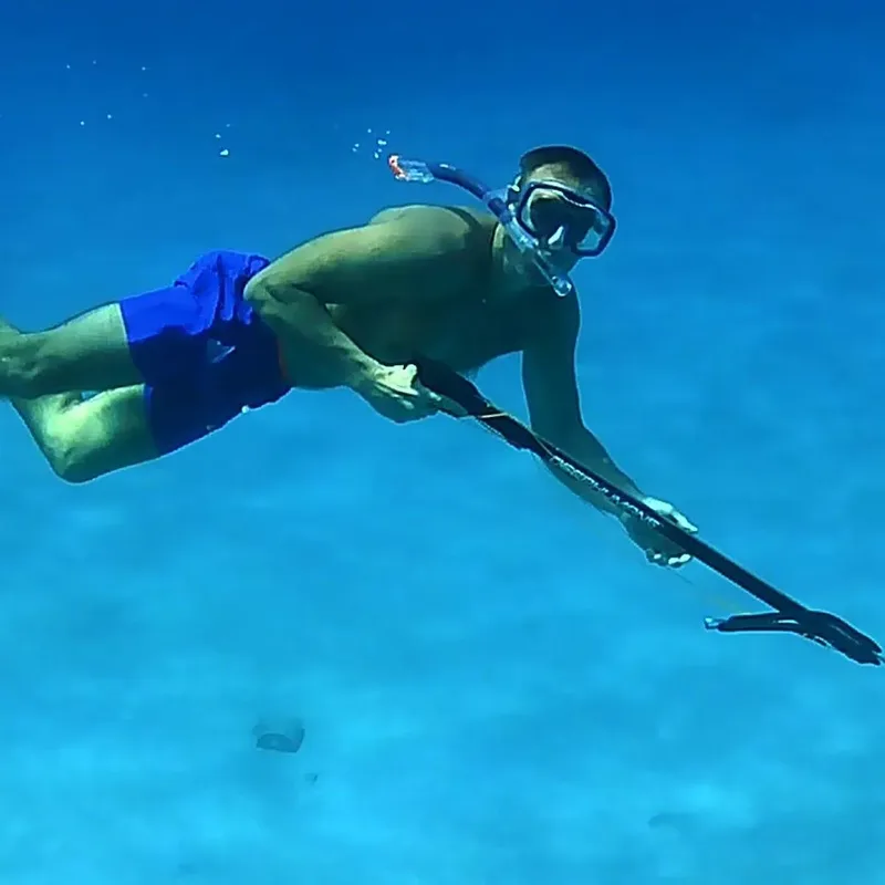 Snorkeling in clear blue water